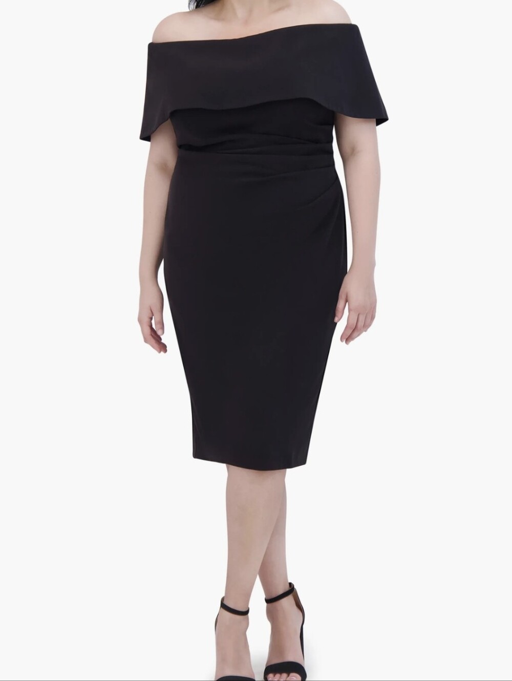 Vince Camuto Off The Shoulder Black Cocktail Dress Sz.16 NWT